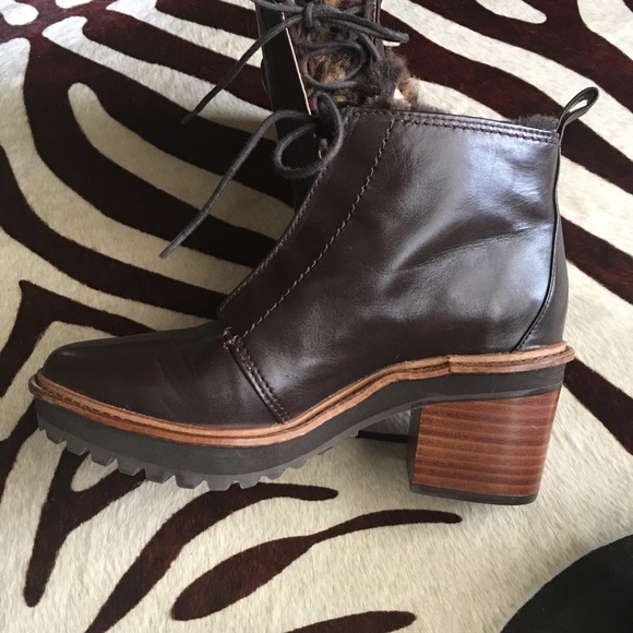 Anthro Kelsi Dagger Brown Leopard Fur Hiking Boot - Picture 4 of 8